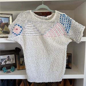 Vintage Crochet Top with Ribbons